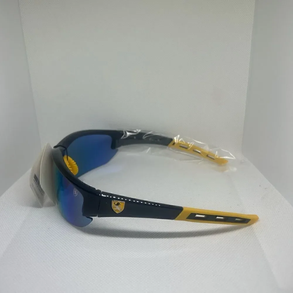Khan Mirrored Mens Wrap Semi Rimless Sunglasses